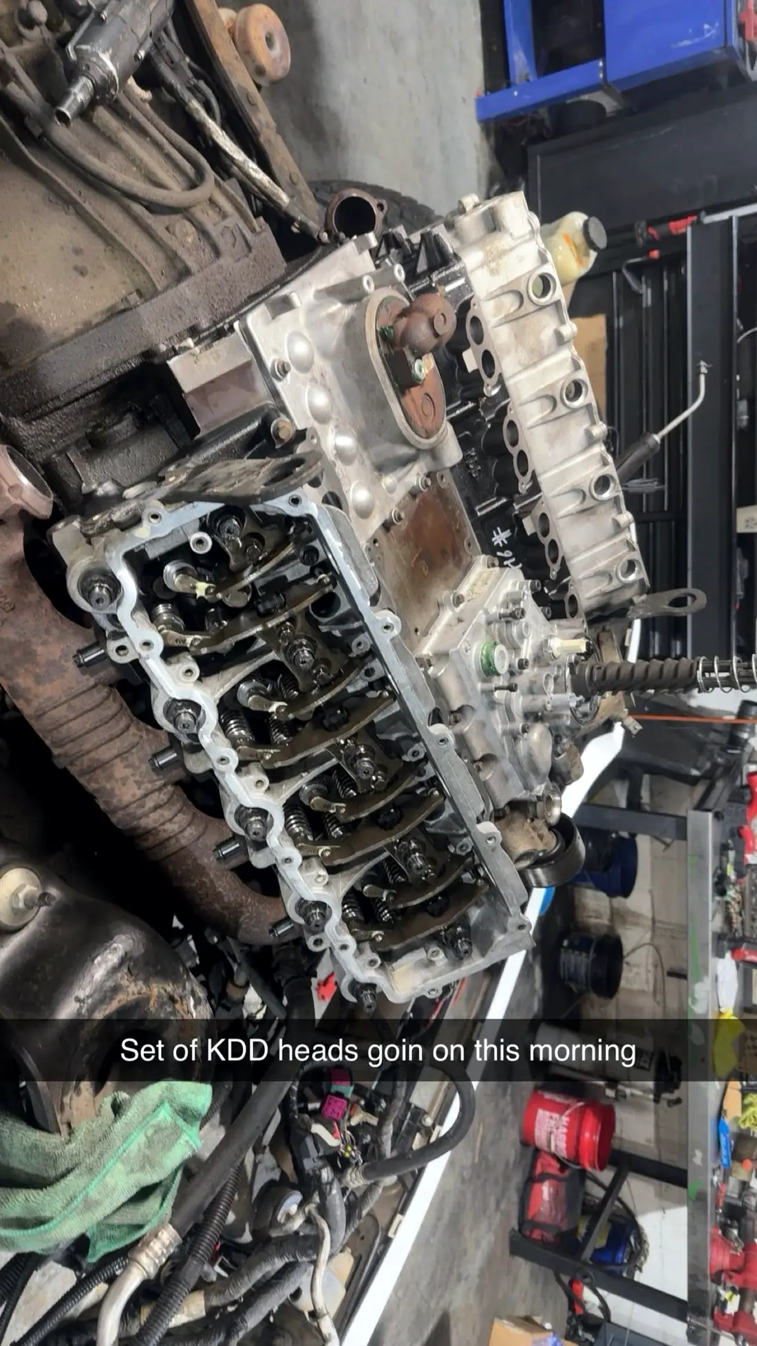 Set of Kill Devil Diesel cylinder heads ready to be fitted