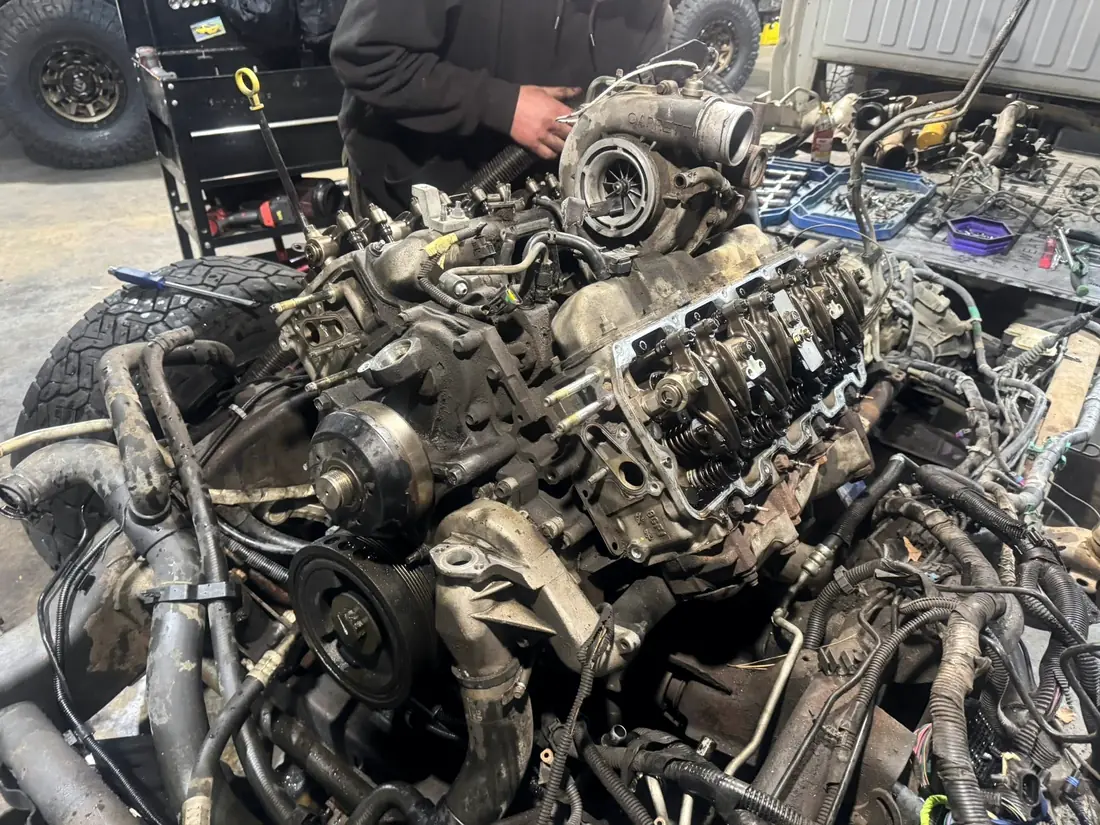 Duramax engine stripped for rebuild